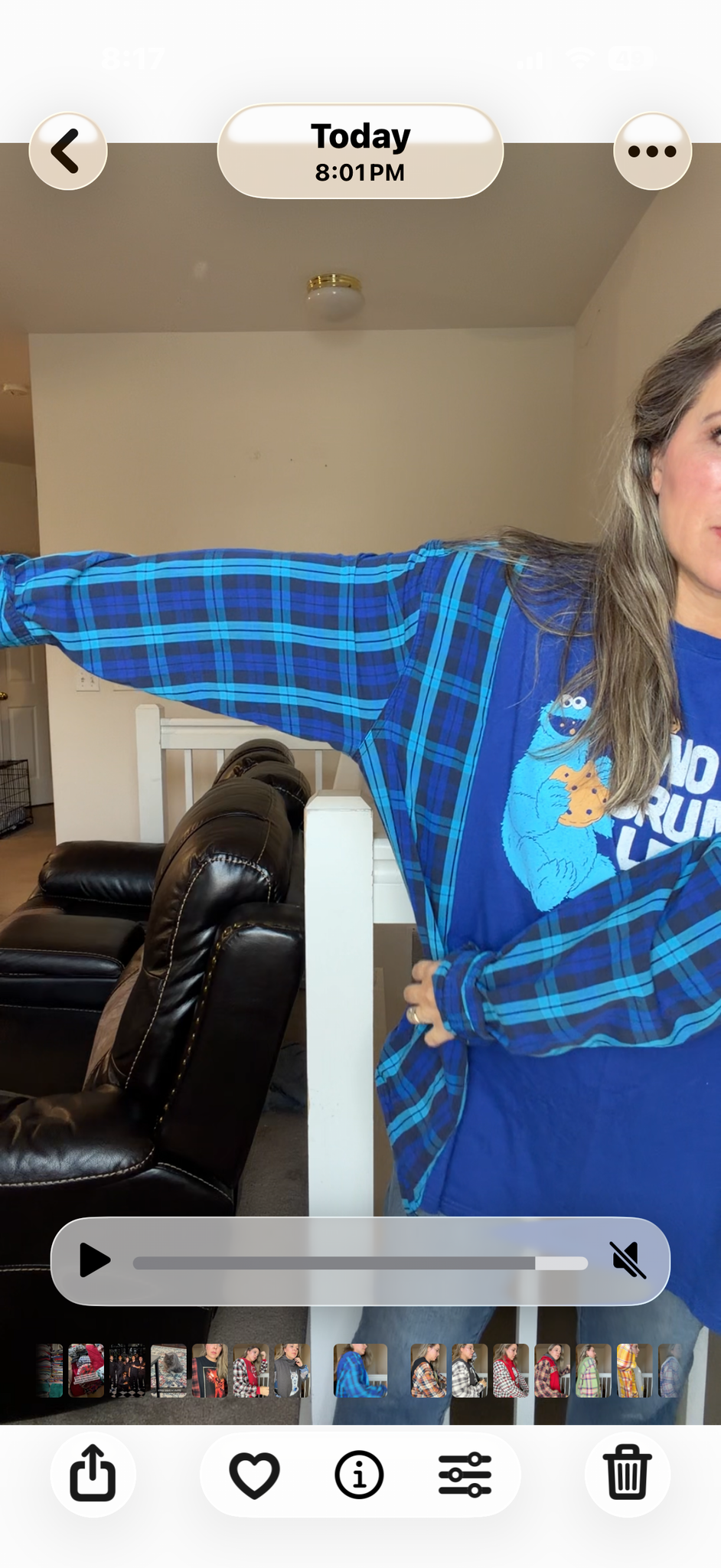 Upcycled Cookie Monster - women's 4X T-shirt with cotton sleeves