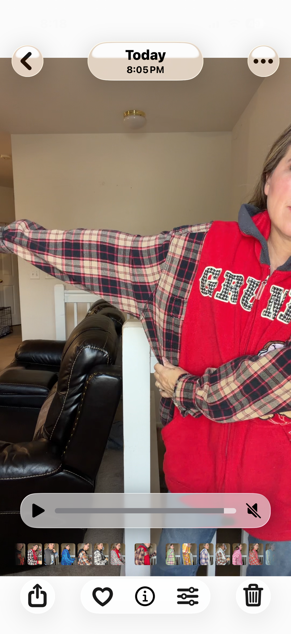Upcycled Grumpy - women's 5X fleece sweatshirt with flannel sleeves – can be made smaller, but cannot be made Shorter ￼