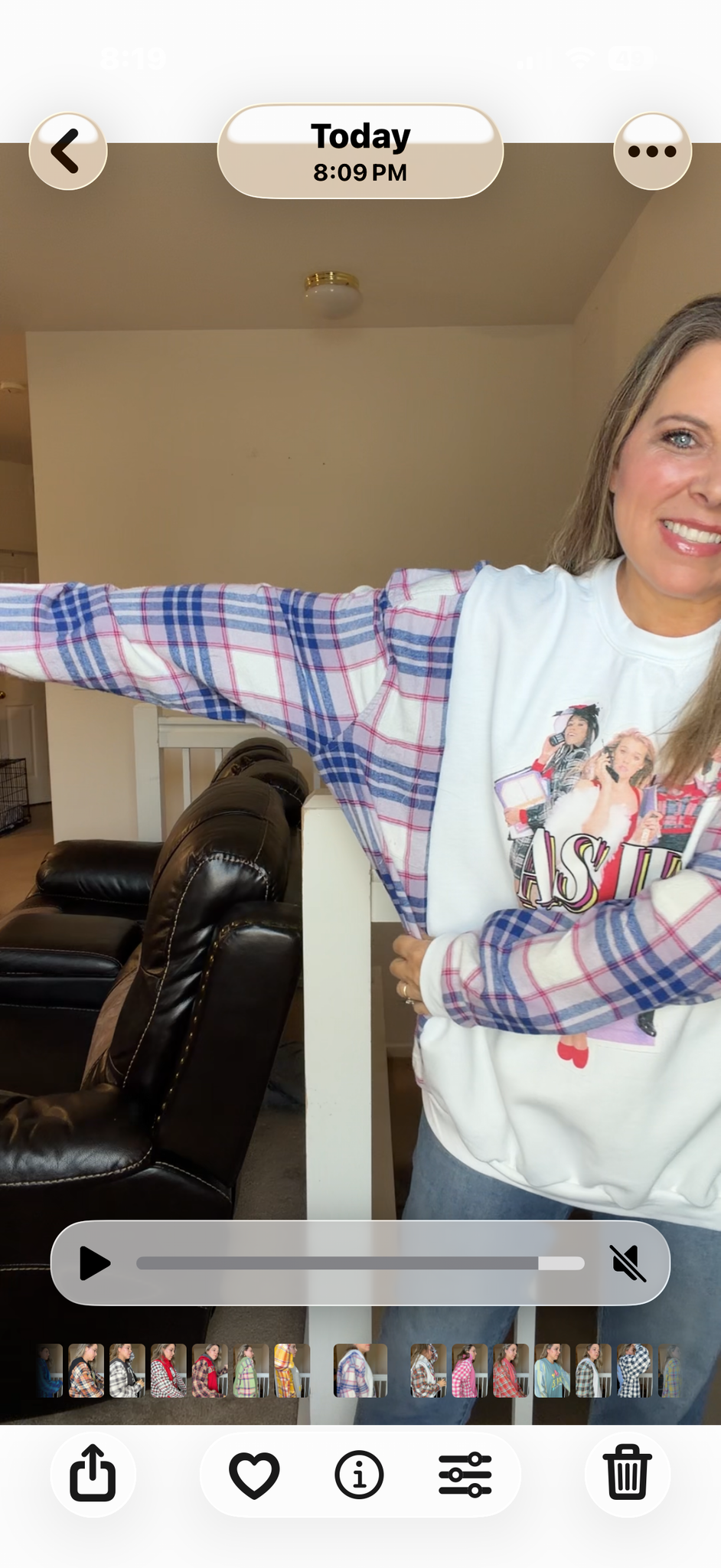 Upcycled As If - women's 3X midweight sweatshirt with flannel sleeves