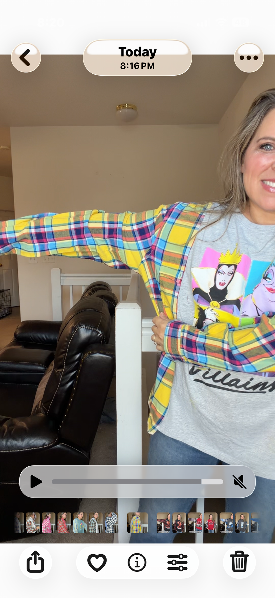 Upcycled Villians - women's large/XL T-shirt with thin flannel sleeves ￼