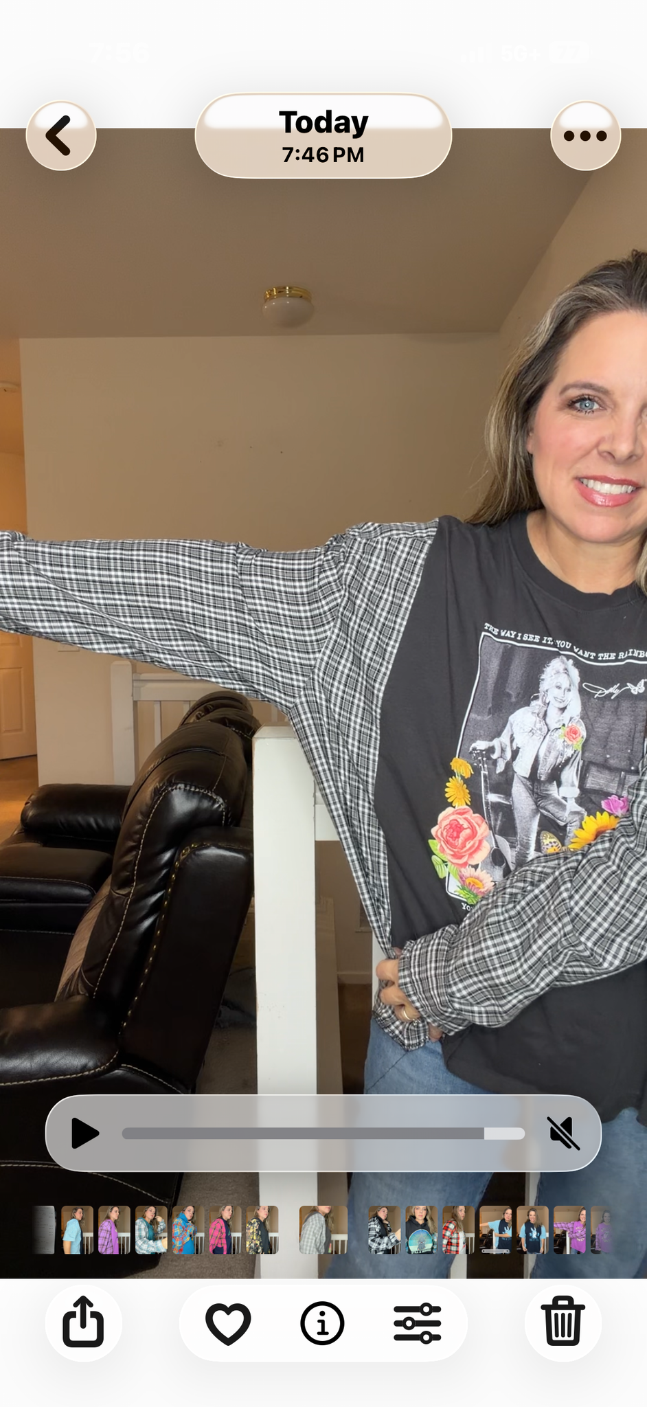 Upcycled Dolly - women's XL T-shirt with cotton sleeves