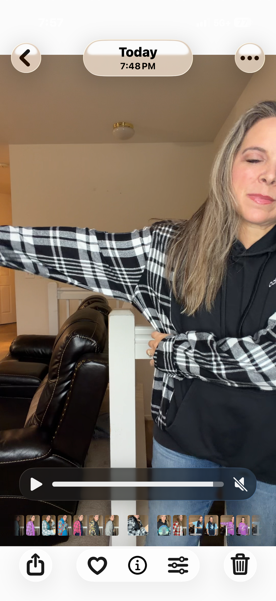 Upcycled Adidas - women's XL/1X midweight sweatshirt with flannel sleeves ￼