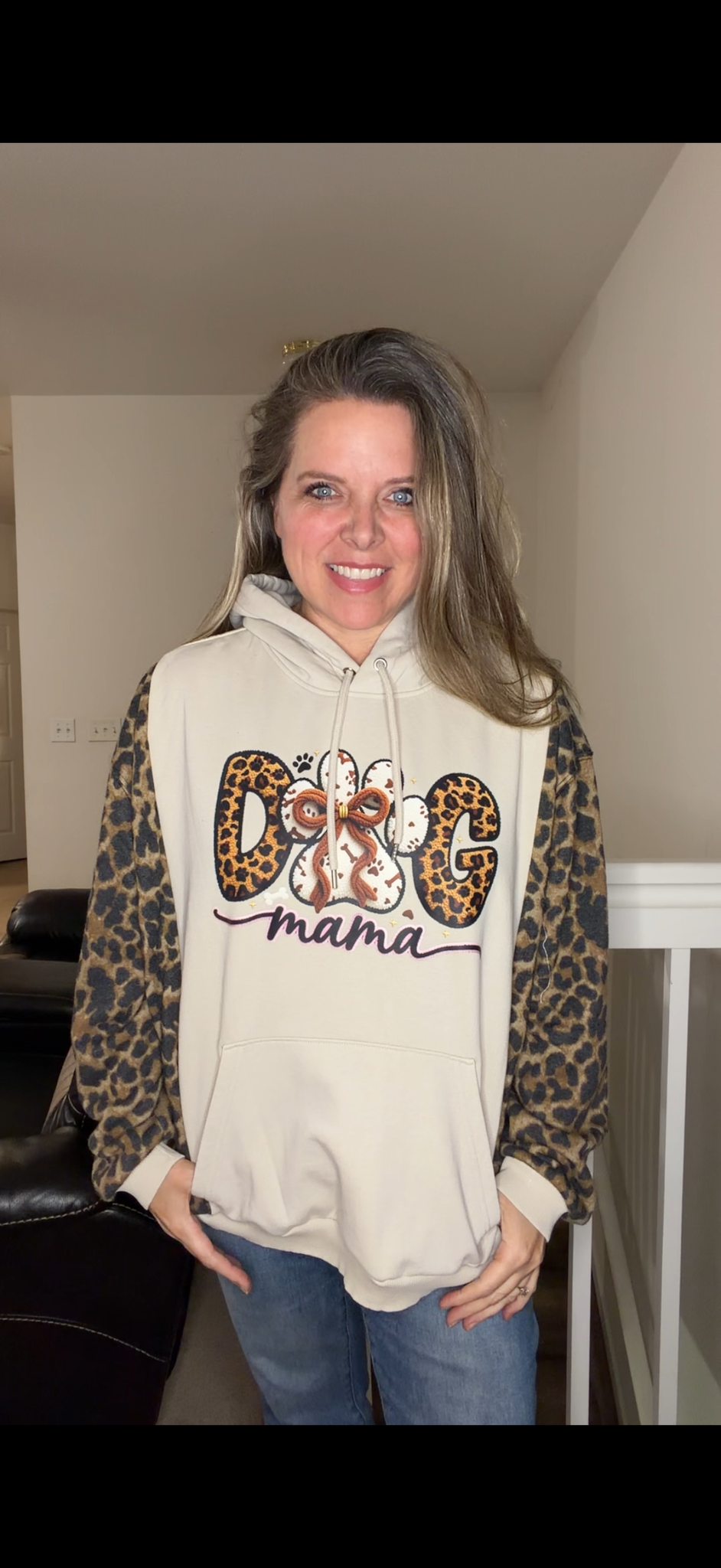 Upcycled Dog Mom - women's 2X midweight sweatshirt with stretch fleece sleeves