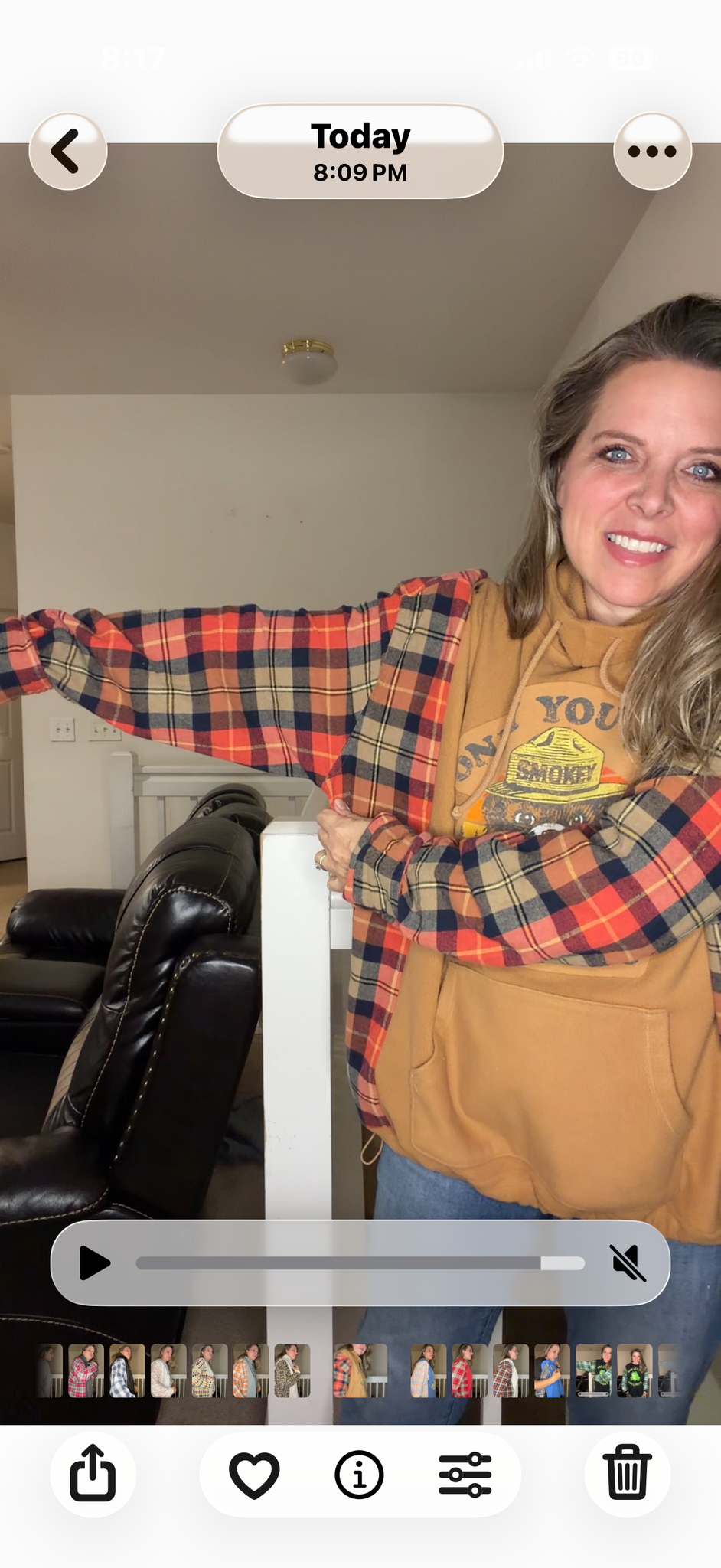 Upcycled Smokey - women's 2X/3X fleece sweatshirt with flannel sleeves
