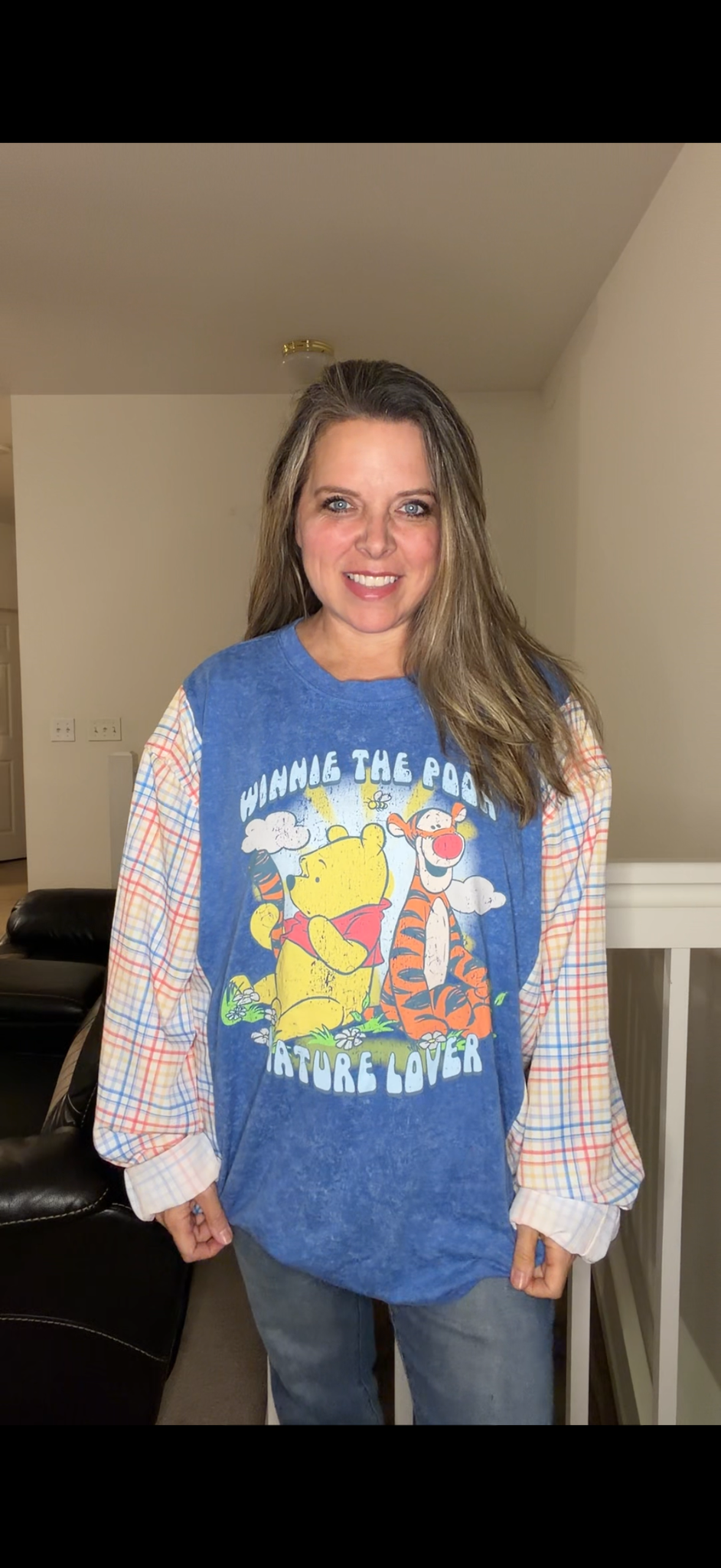 Upcycled Pooh Adventure- women's 4X/5X T-shirt with silky sleeves