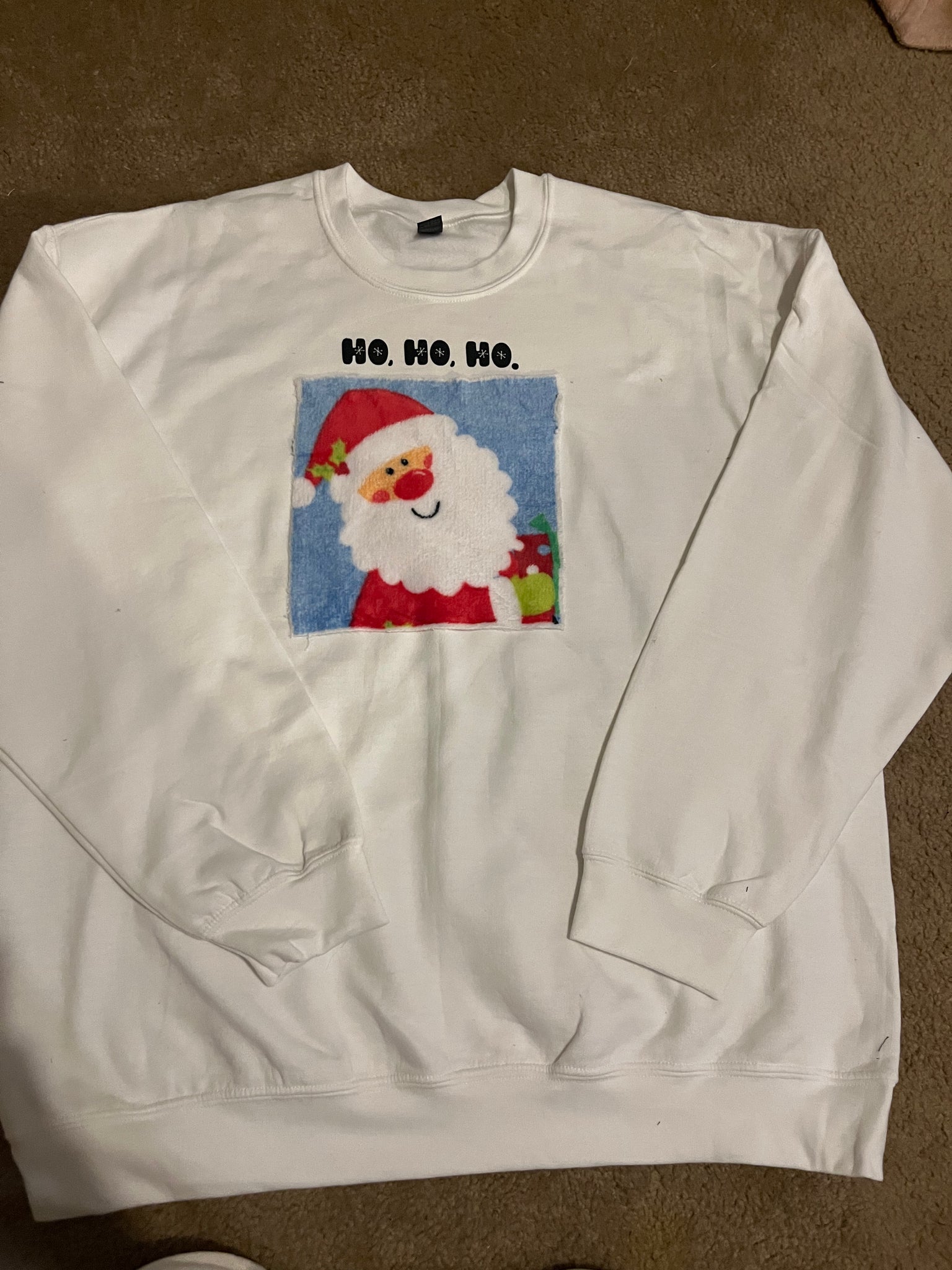 Santa Ho Ho Ho - women’s 1X white crewneck