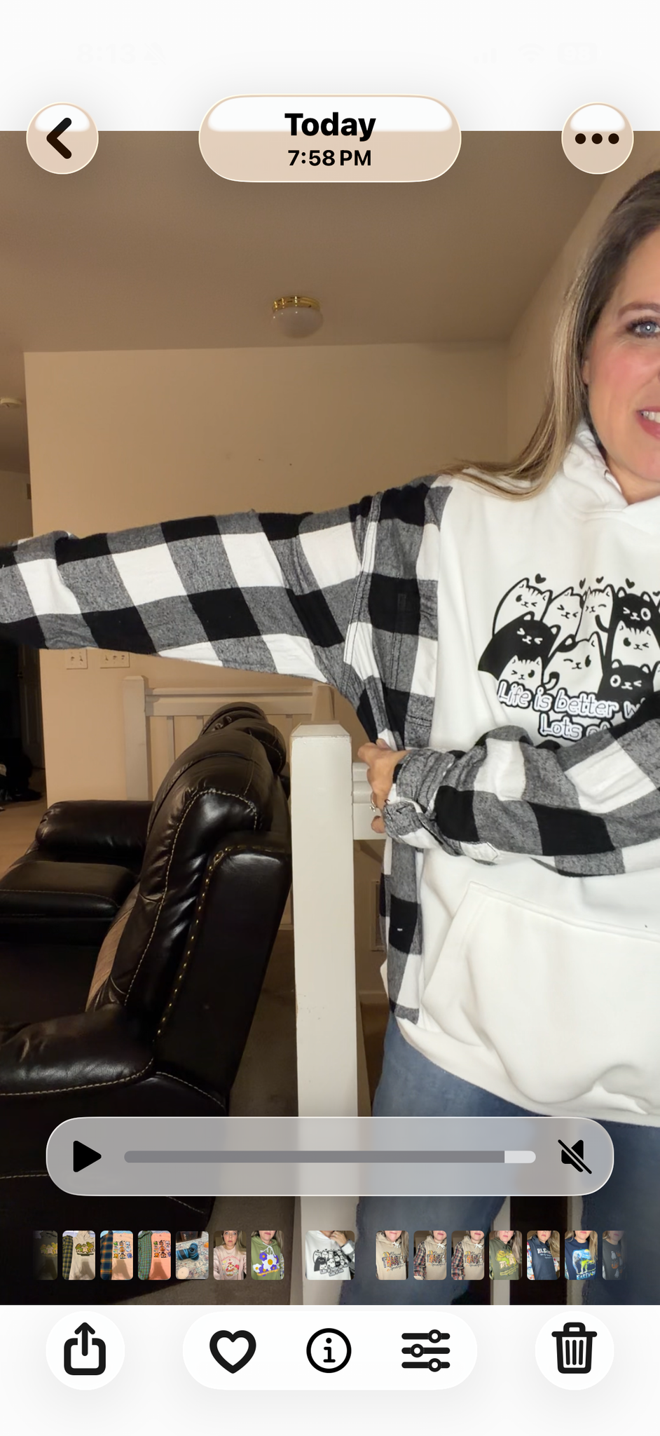 Upcycled Cats - women's 4X midweight Sweatshirt with flannel sleeves