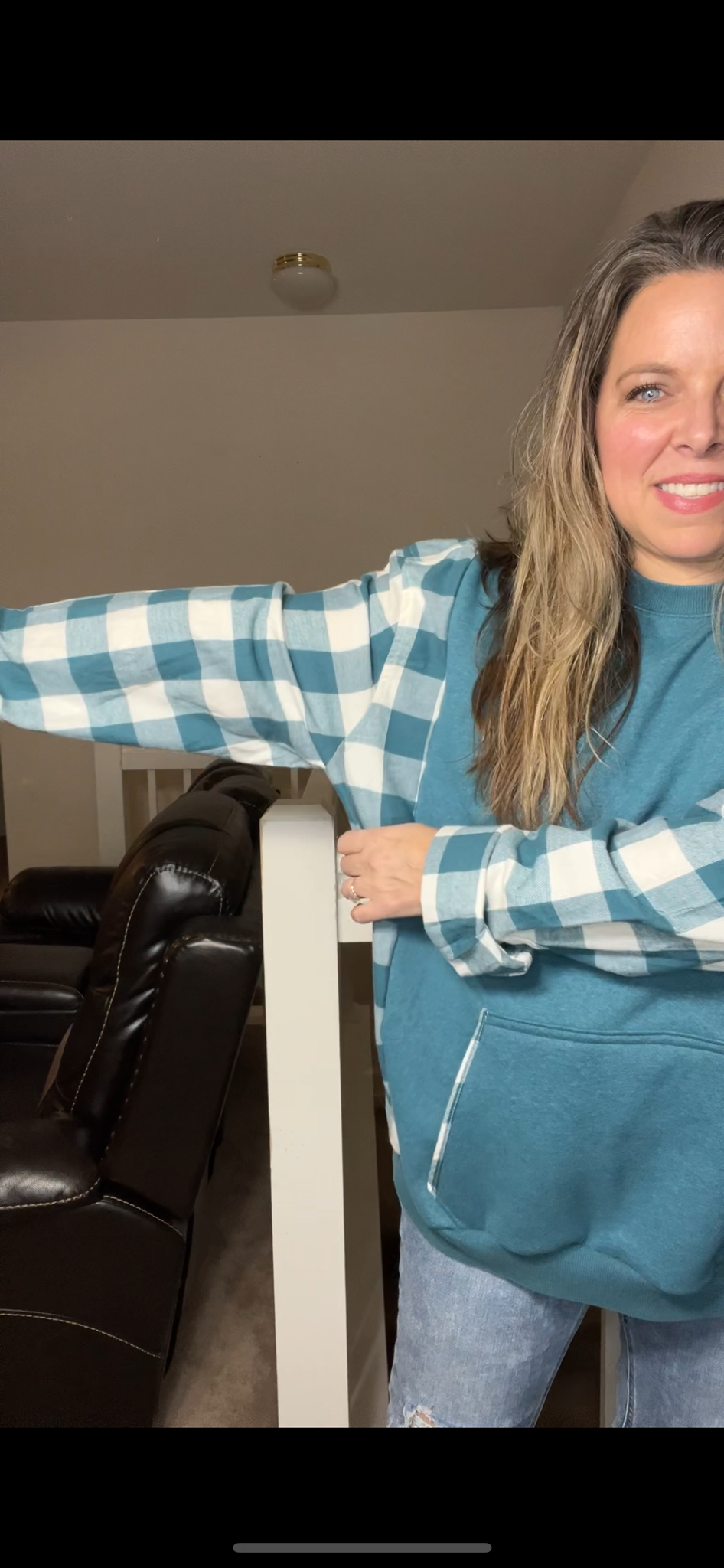 Upcycled Columbia – women’s 2X – midweight sweatshirt with flannel sleeves