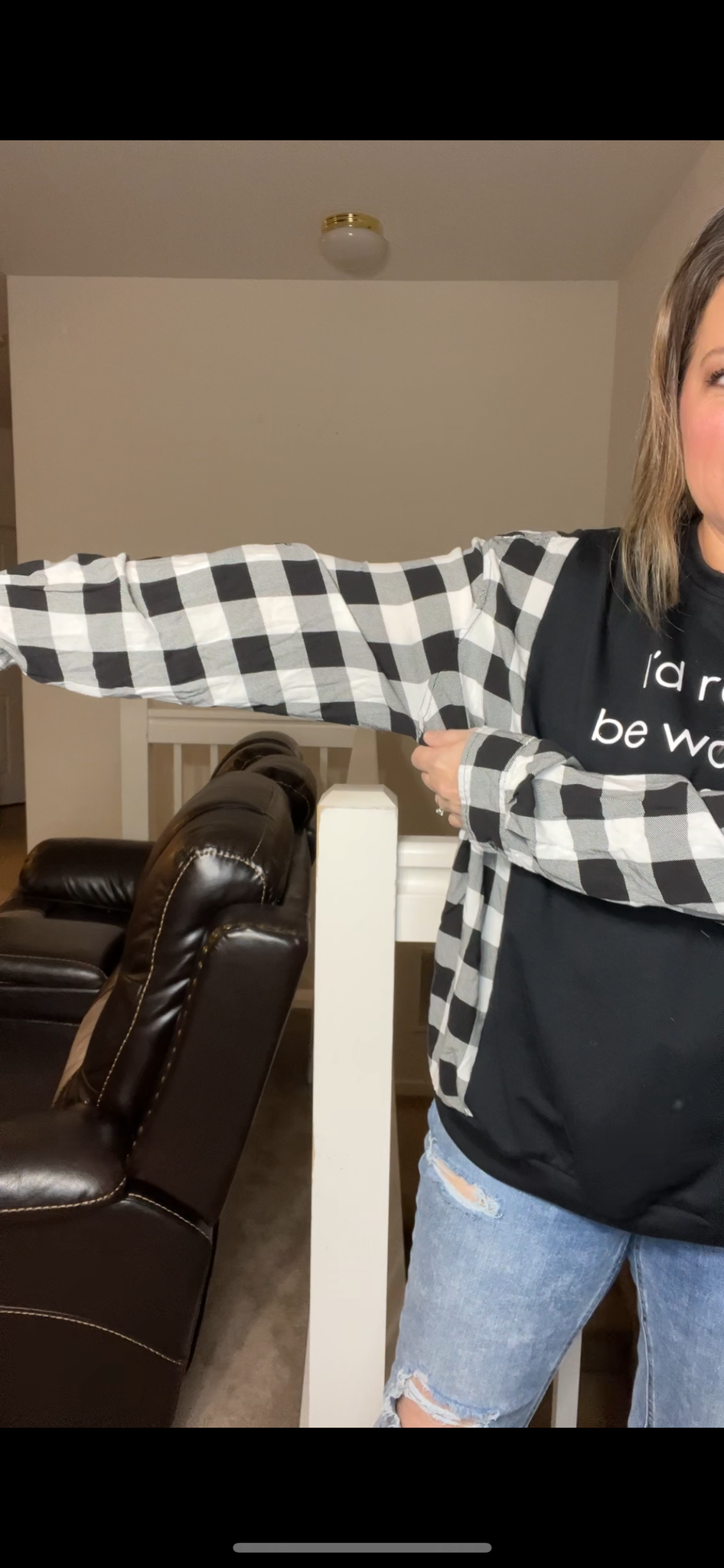 Upcycled Grey’s Anatomy – women’s XL – thin sweatshirt with thin flannel sleeves