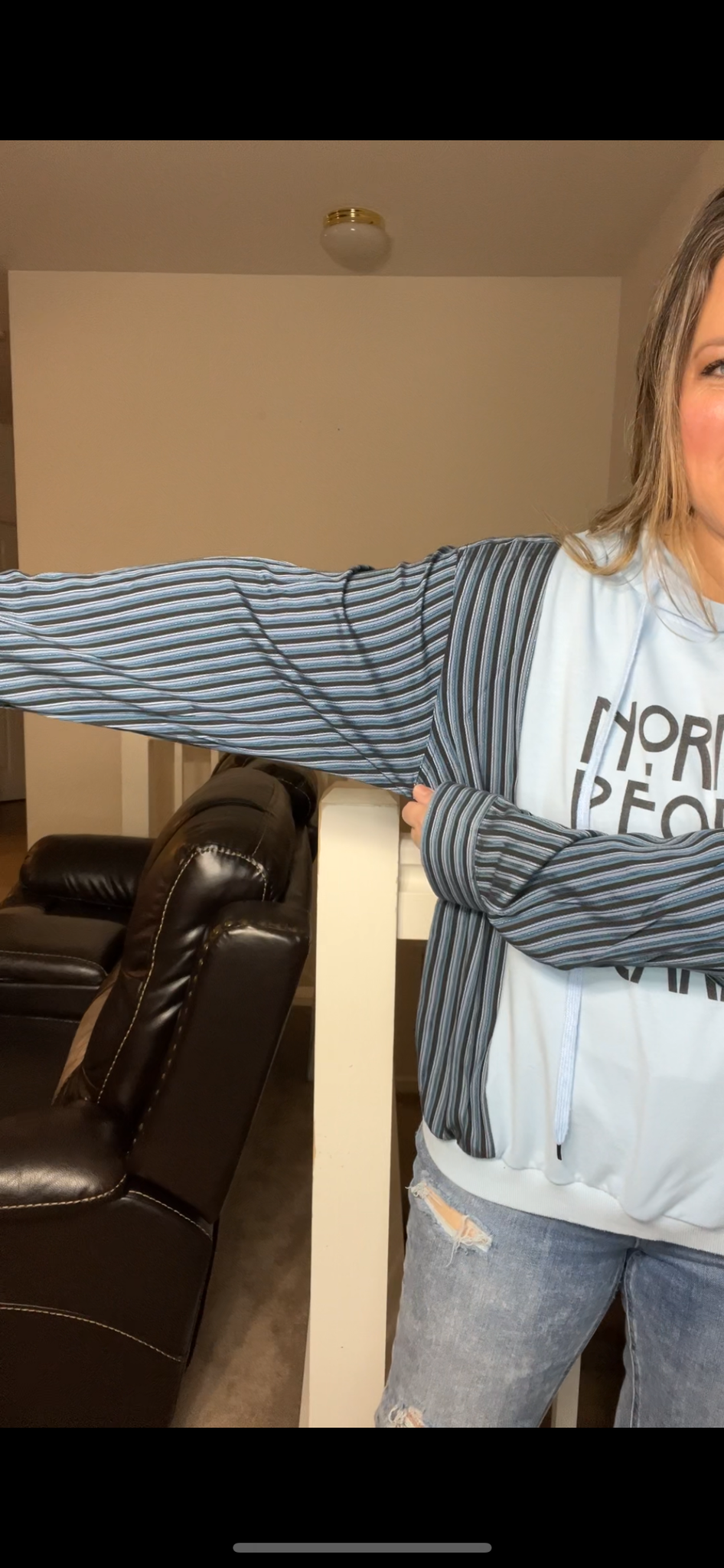 Upcycled Normal people – women’s small/medium – thin sweatshirt with cotton sleeves