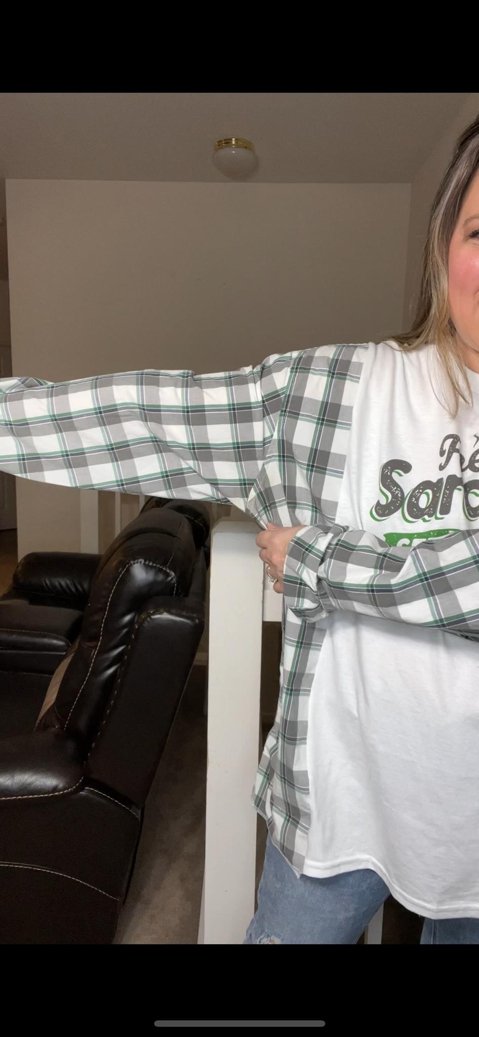 Upcycled Sarcasm – women’s 2X long – thin T-shirt, with cotton sleeves