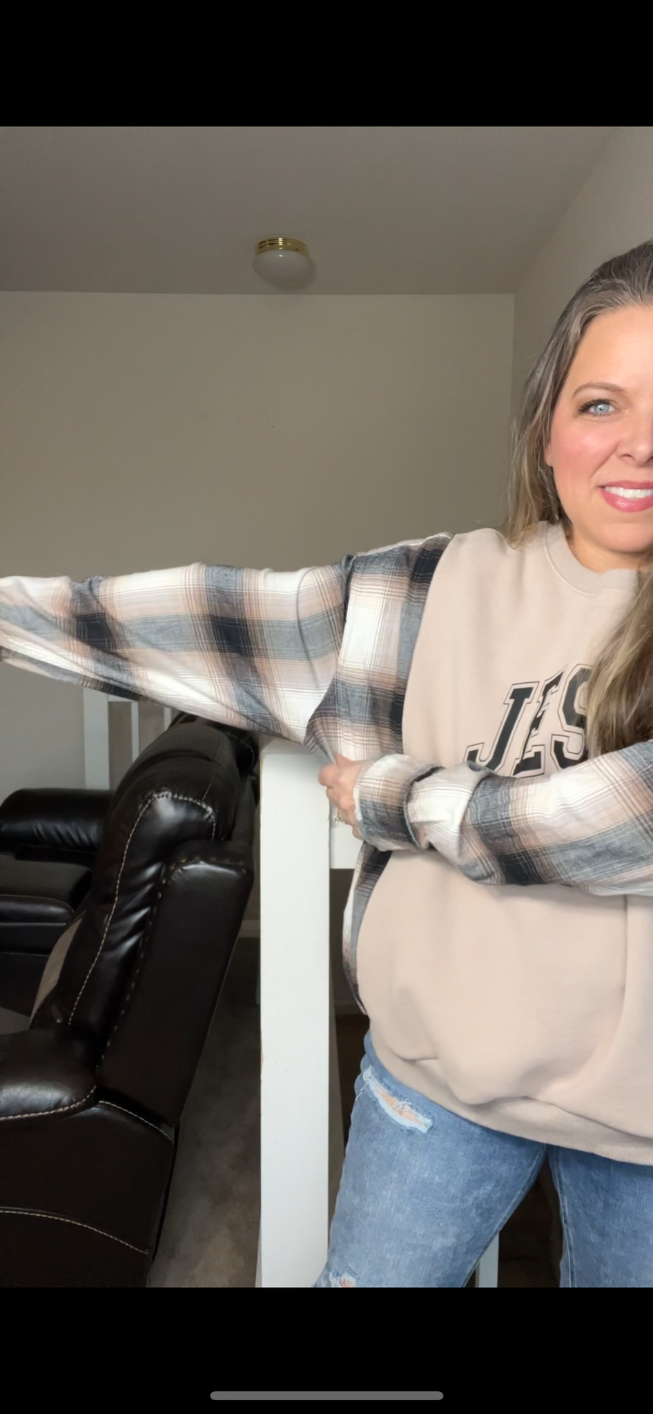 Upcycled Jesus – women’s large – midweight Sweatshirt with Lana sleeps