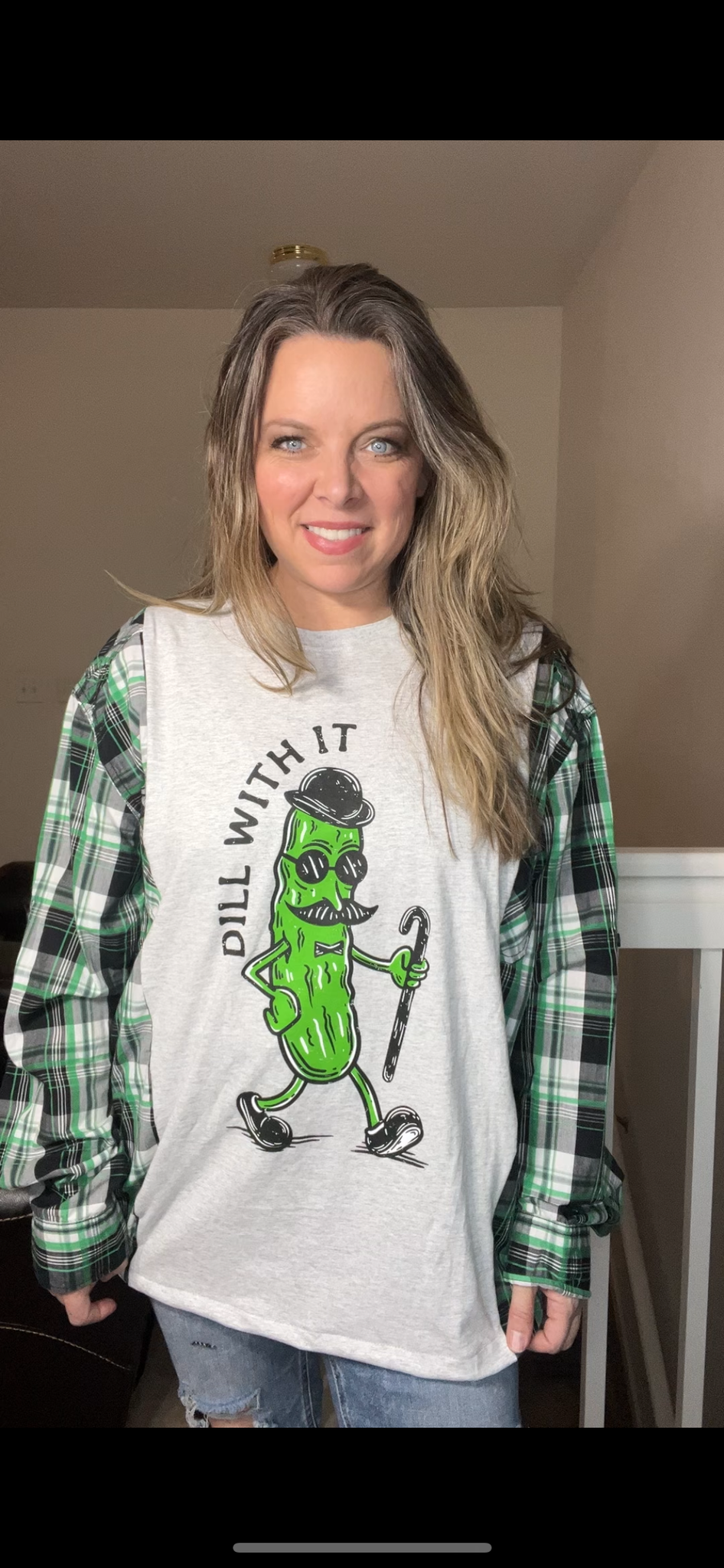 Upcycled Pickle – women’s XL T-shirt with cotton sleeves