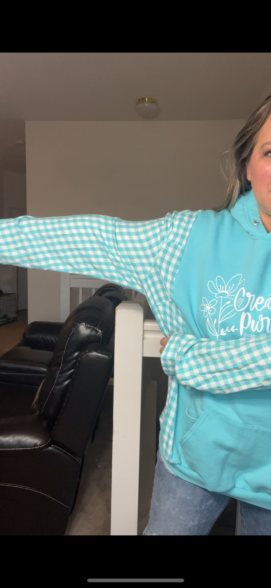 Upcycled Purpose – women’s 2X midweight sweatshirt with soft cotton sleeves