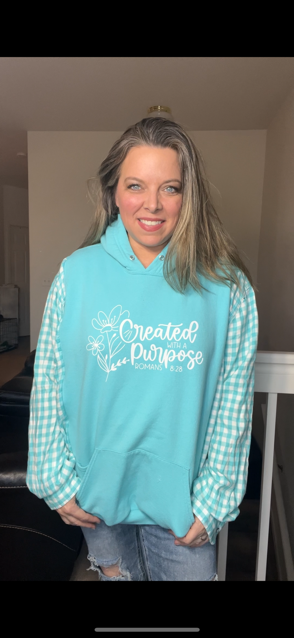 Upcycled Purpose – women’s 2X midweight sweatshirt with soft cotton sleeves