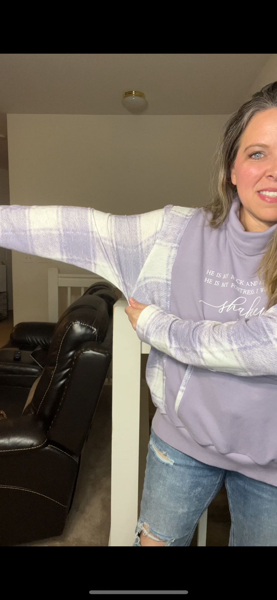 Upcycled Shaken – woman’s XL midweight sweatshirt with stretchy sleeves