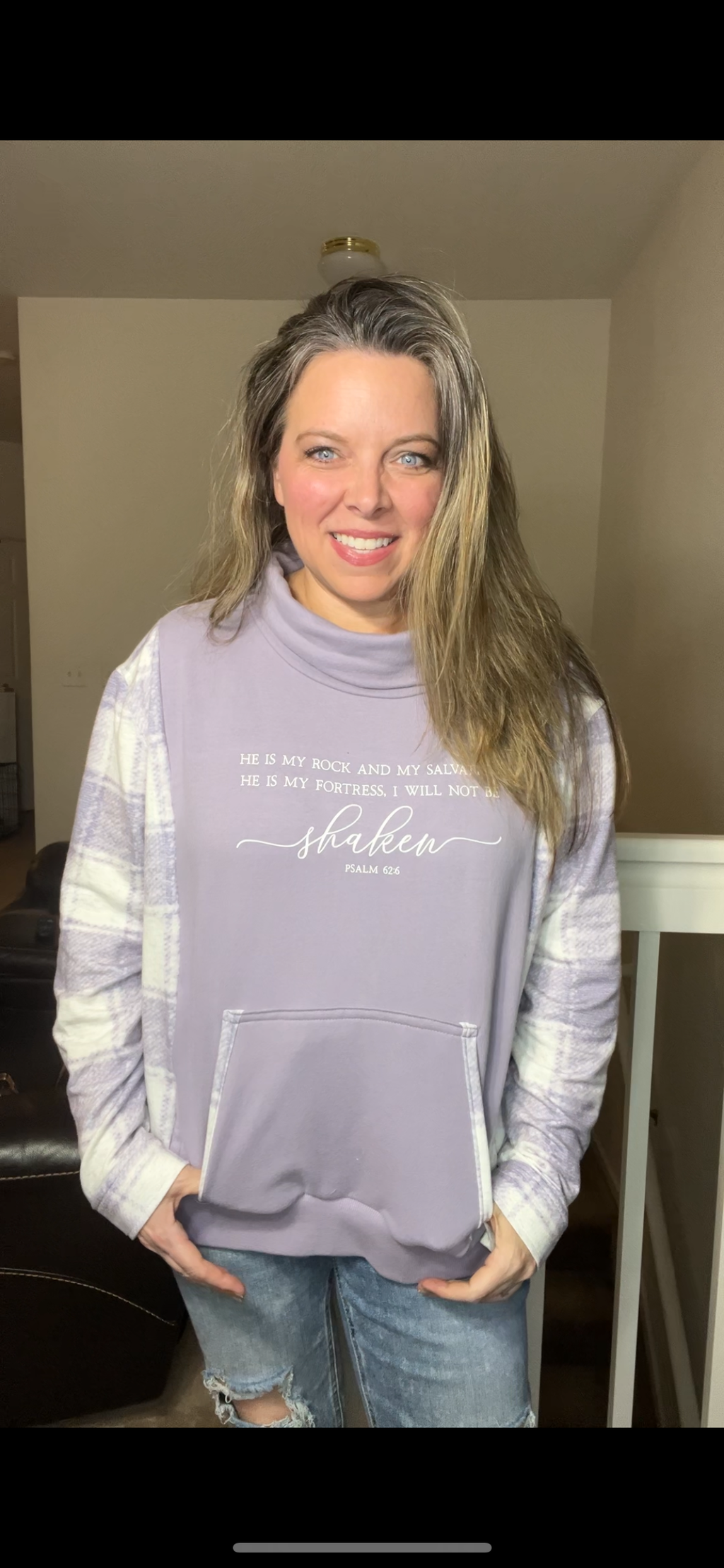 Upcycled Shaken – woman’s XL midweight sweatshirt with stretchy sleeves