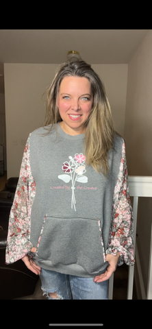 Upcycled Creator, pink – women’s 2X thick sweatshirt with sheer sleeves