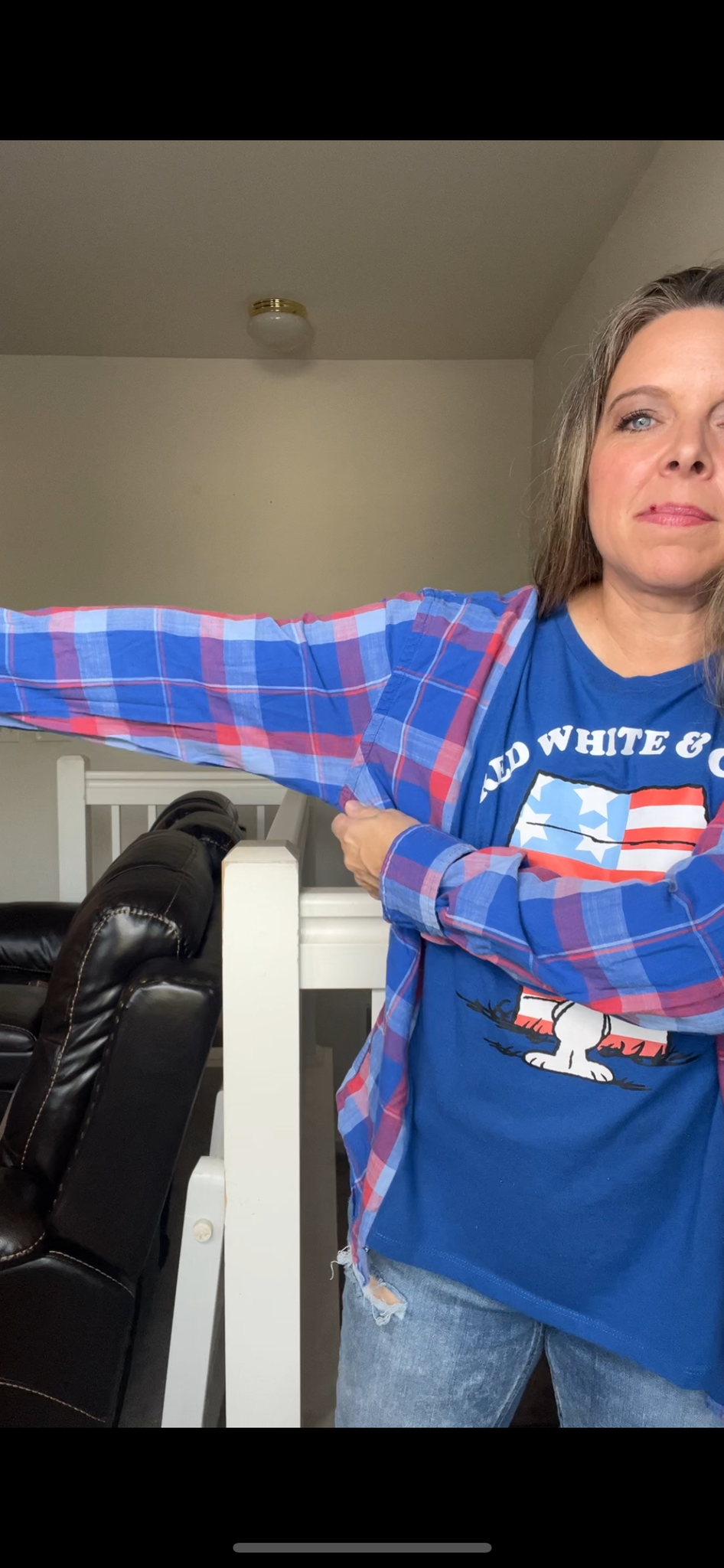Upcycled Snoopy Cool – women’s medium/large T-shirt with thin cotton sleeves