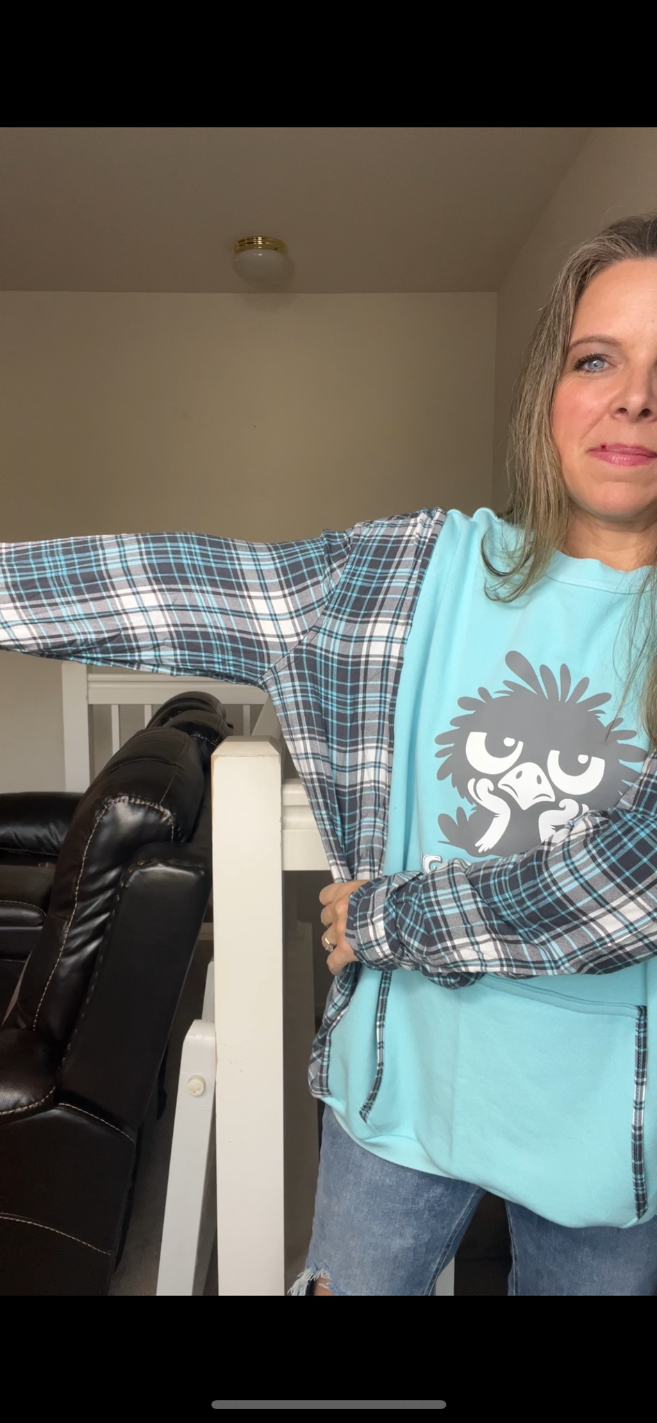 Upcycled Ugh people – women’s 3X midweight sweatshirt with thin flannel