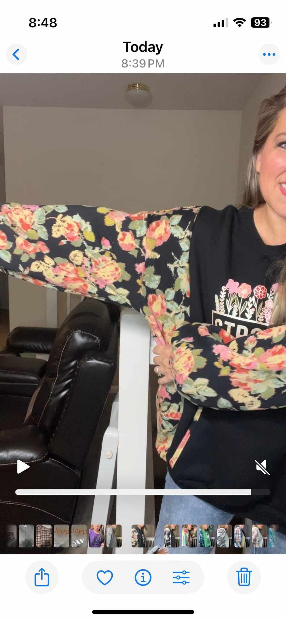 Upcycled Storm – women’s 3X midweight sweatshirt with sweatshirt sleeves