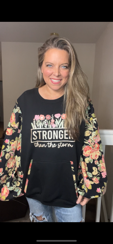 Upcycled Storm – women’s 3X midweight sweatshirt with sweatshirt sleeves