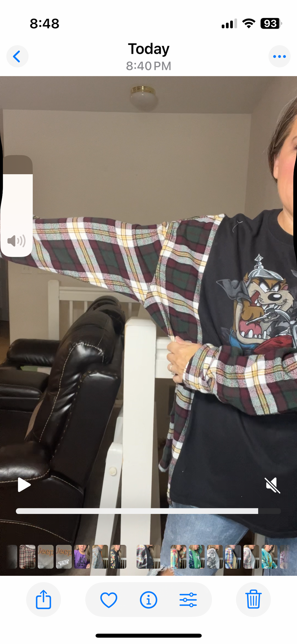 Upcycled Taz - Women’s 2X/3X T-shirt with flannel sleeves