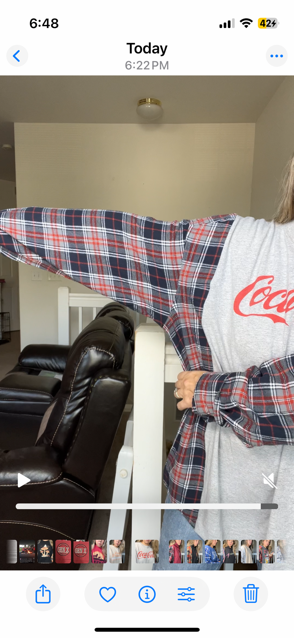 Upcycled Coca-Cola – women’s 3X T-shirt with flannel sleeves