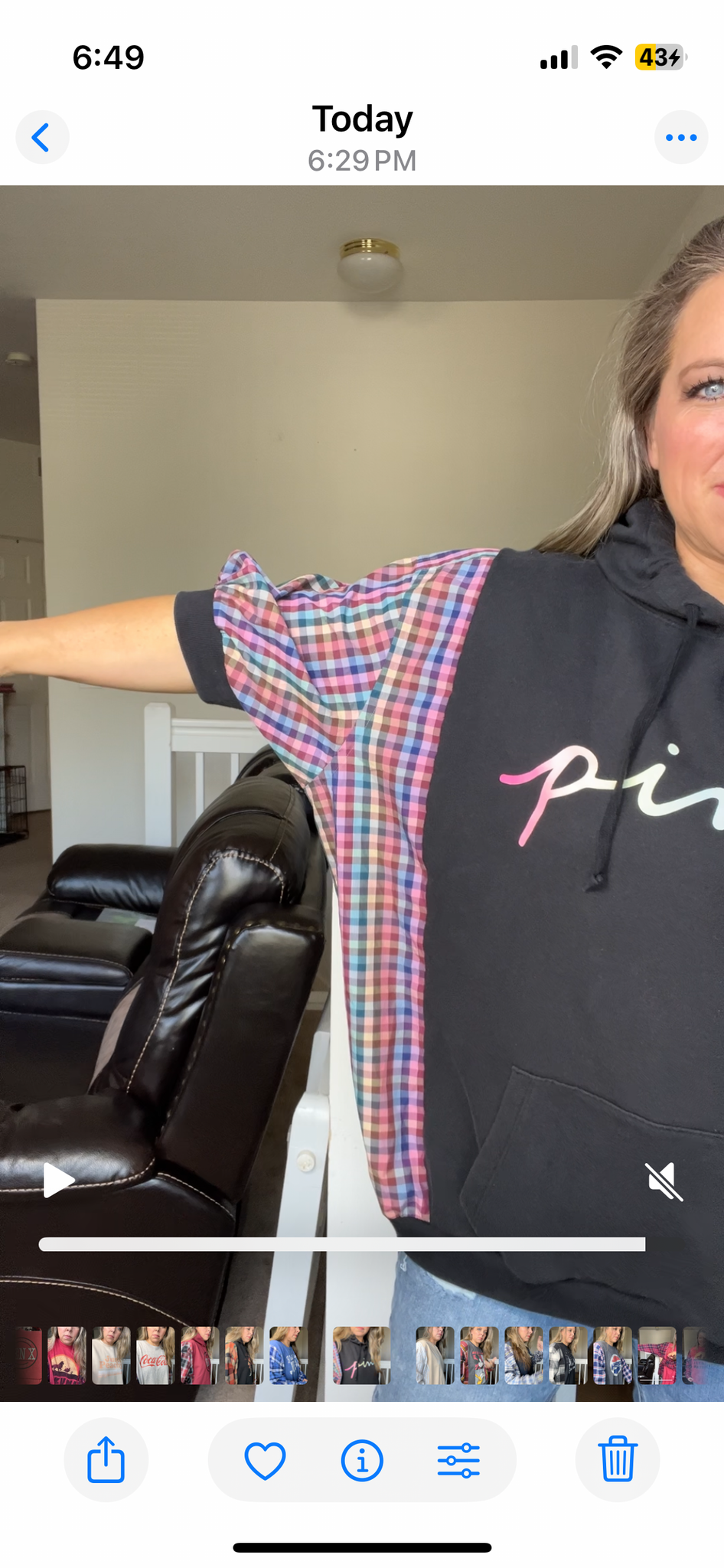 Upcycled Pink – women’s 1X/2X midweight sweatshirt with short cotton sleeves