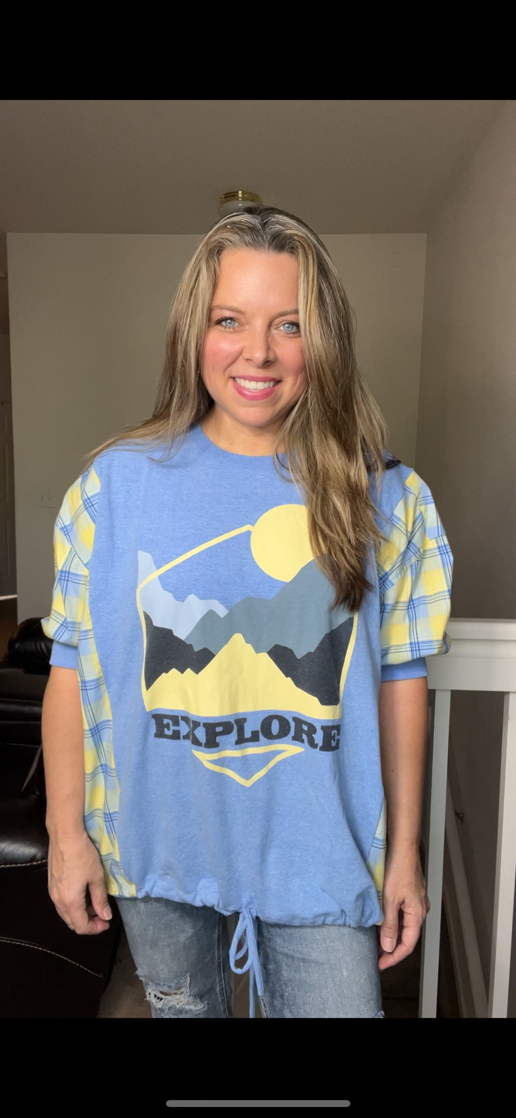 Upcycled Explore - women’s 1X – Tshirt with short cotton sleeves