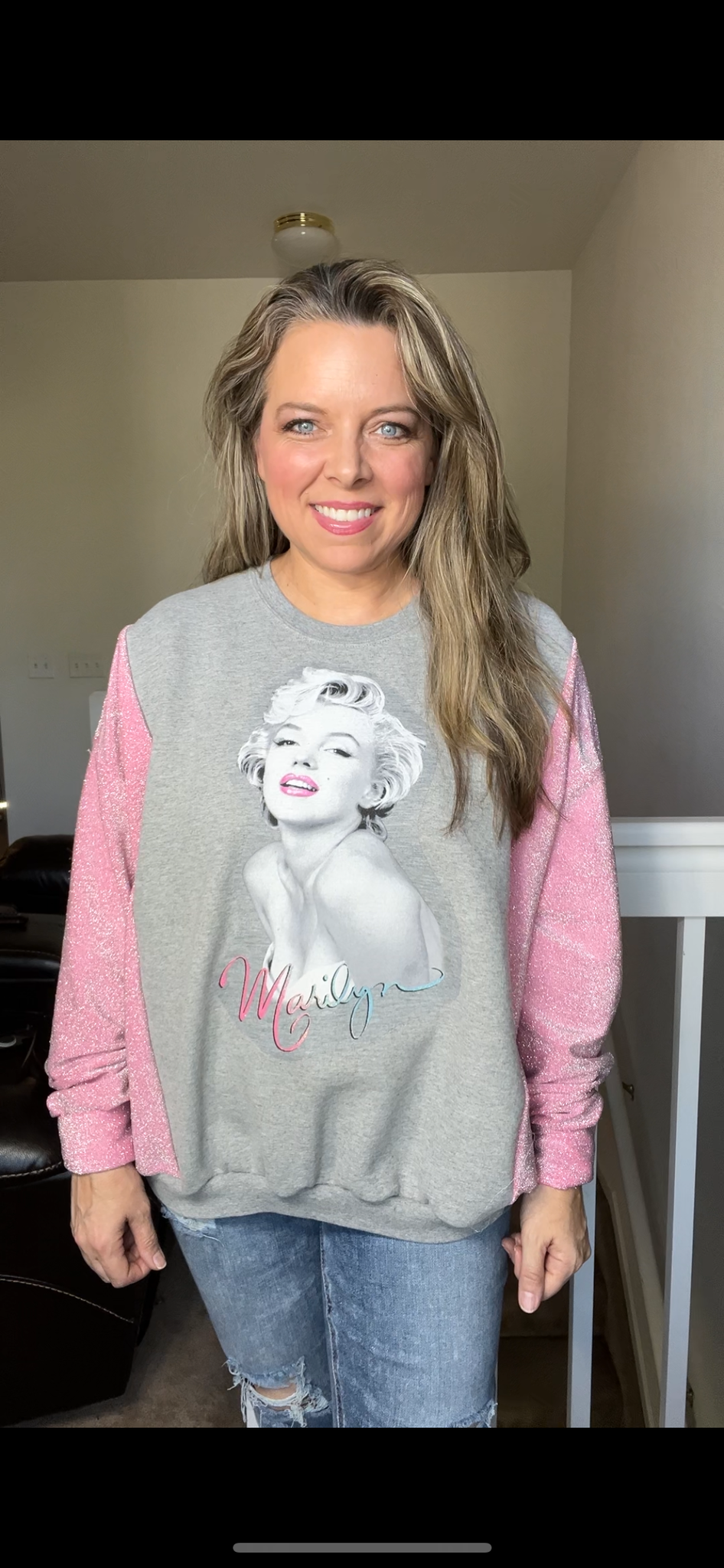 Upcycled Marilyn – women’s XL/1X – midweight sweatshirt with stretch sleeves￼