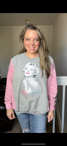 Upcycled Marilyn – women’s XL/1X – midweight sweatshirt with stretch sleeves￼